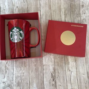 Starbucks Christmas Red Coffee Cup with Mermaid Logo 2014
